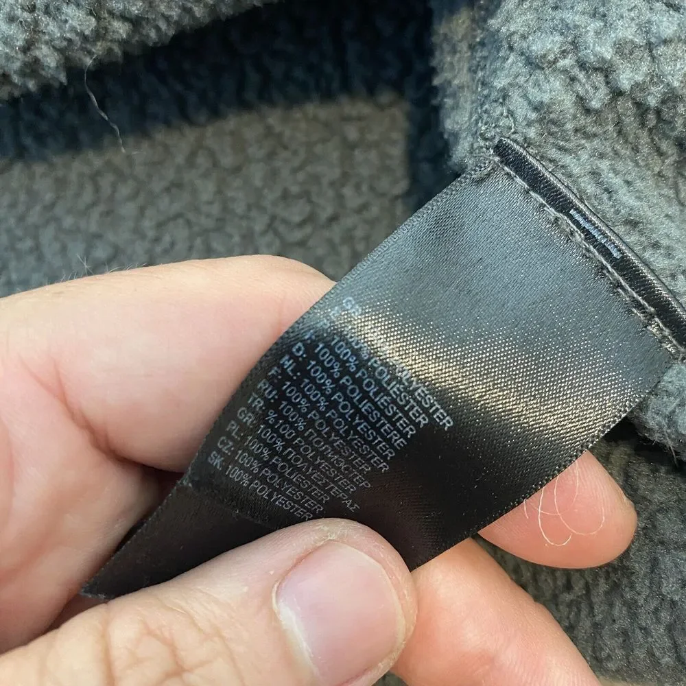 North Face Sweater Mens Small Waffle‎ Top Gray Pullover Outdoor Logo Hiking Hunt
